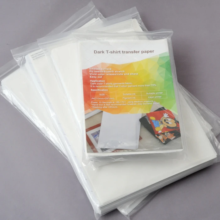 Papel de transferencia l&aacute;ser para camisetas oscuras